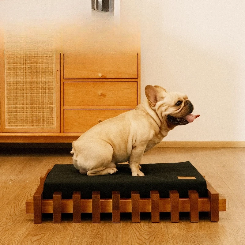 Solid wood pet bed Medium-sized dog off-ground bed Moisture-proof universal in all seasons