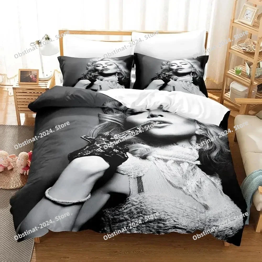 Singer Madonna Bedding Set Printed With Pillowcase Bed Duvet Cover Soft Single Double Queen Super King Size Adult Kid Bedroom