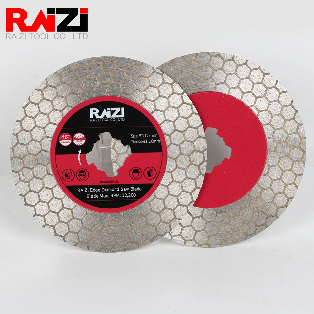 Raizi 125mm X-lock Diamond Cutting Disc For Tile Porcelain Ceramic Marble Triangle Double Sided Grinding Wheel Tile Cutting