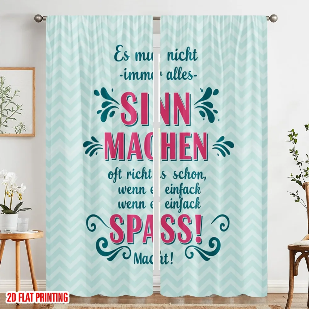 2pcs 2D flat printing Curtain Fun and Meaningful Polyester Without Electricity Festive Curtains Perfect for Indoor Outdoor Use