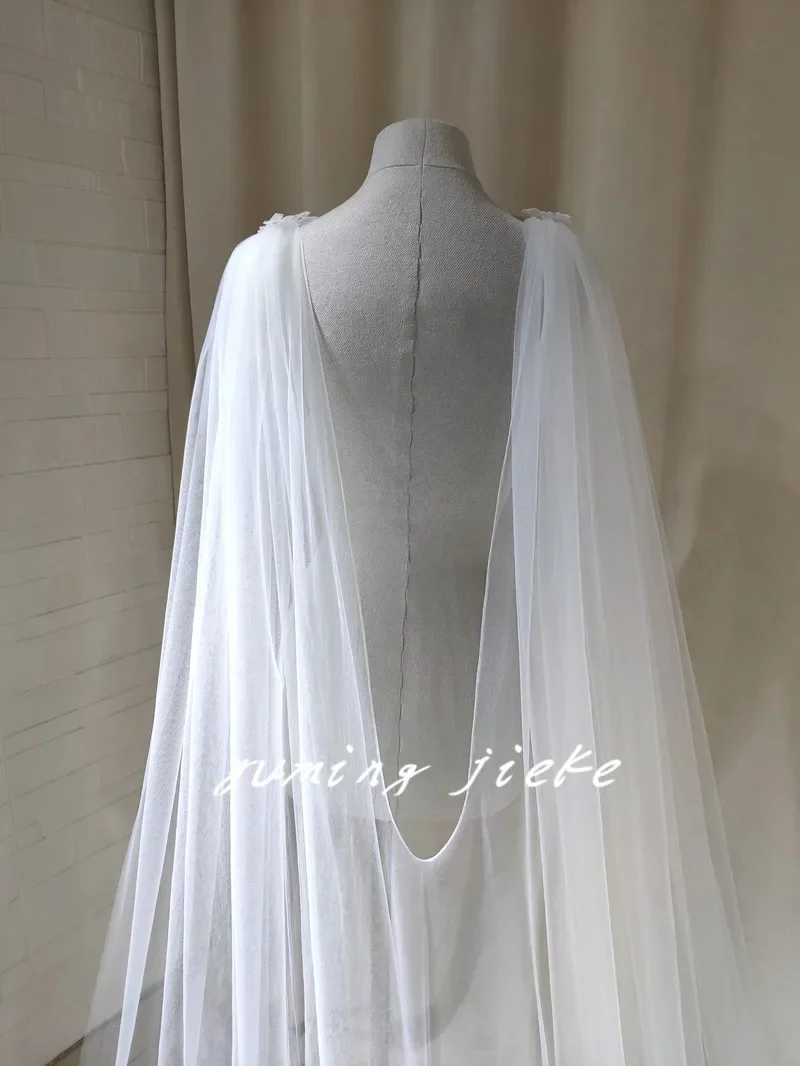 3 Meters Wedding Cape Bridal Cloak Shoulder Veil Soft Cathedral Veil