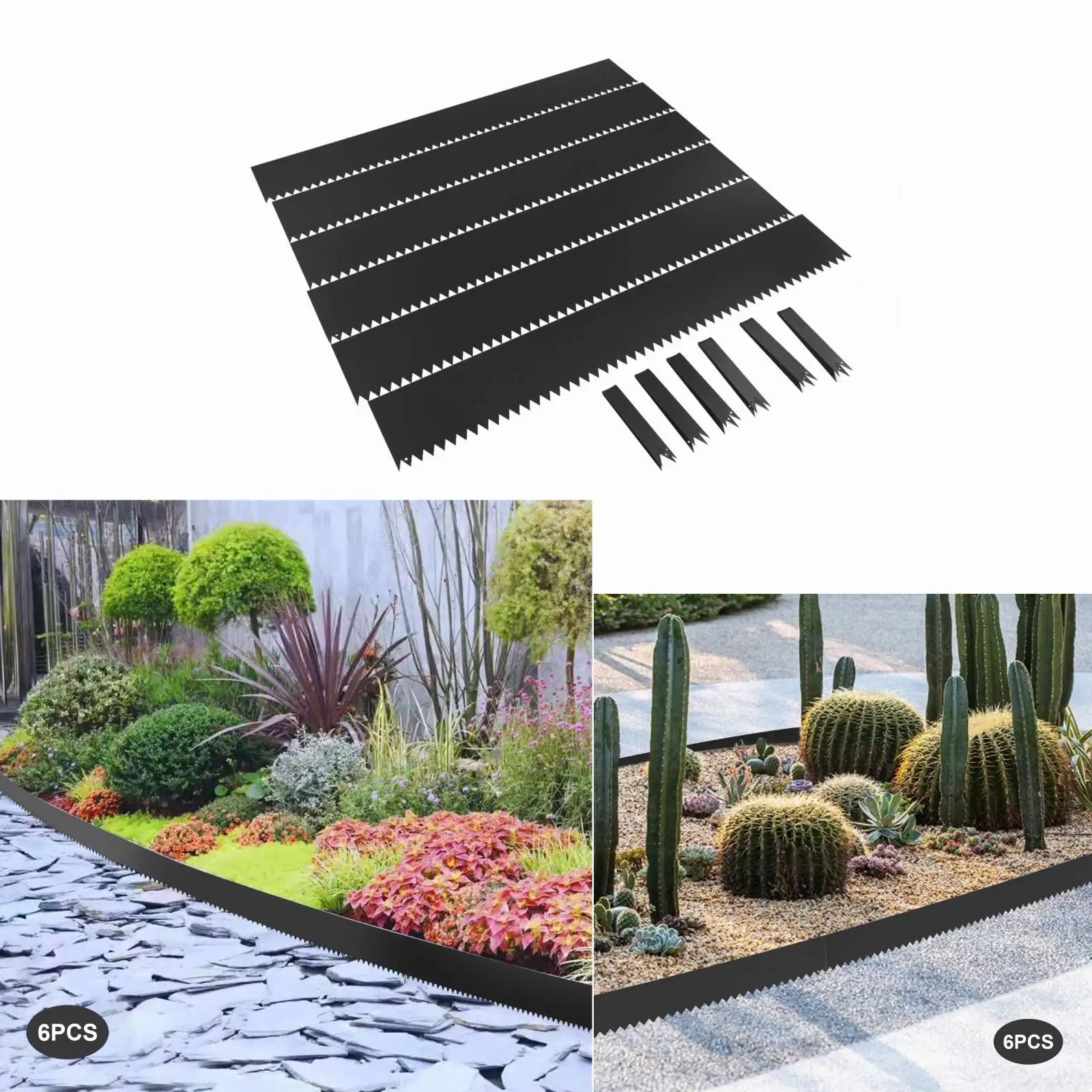 

Metal Landscape Edging 6PCS 19.5ft Black Steel Garden Border 40x6 Inch Lawn Edging with Fixing Straps Flexible Heavy Duty