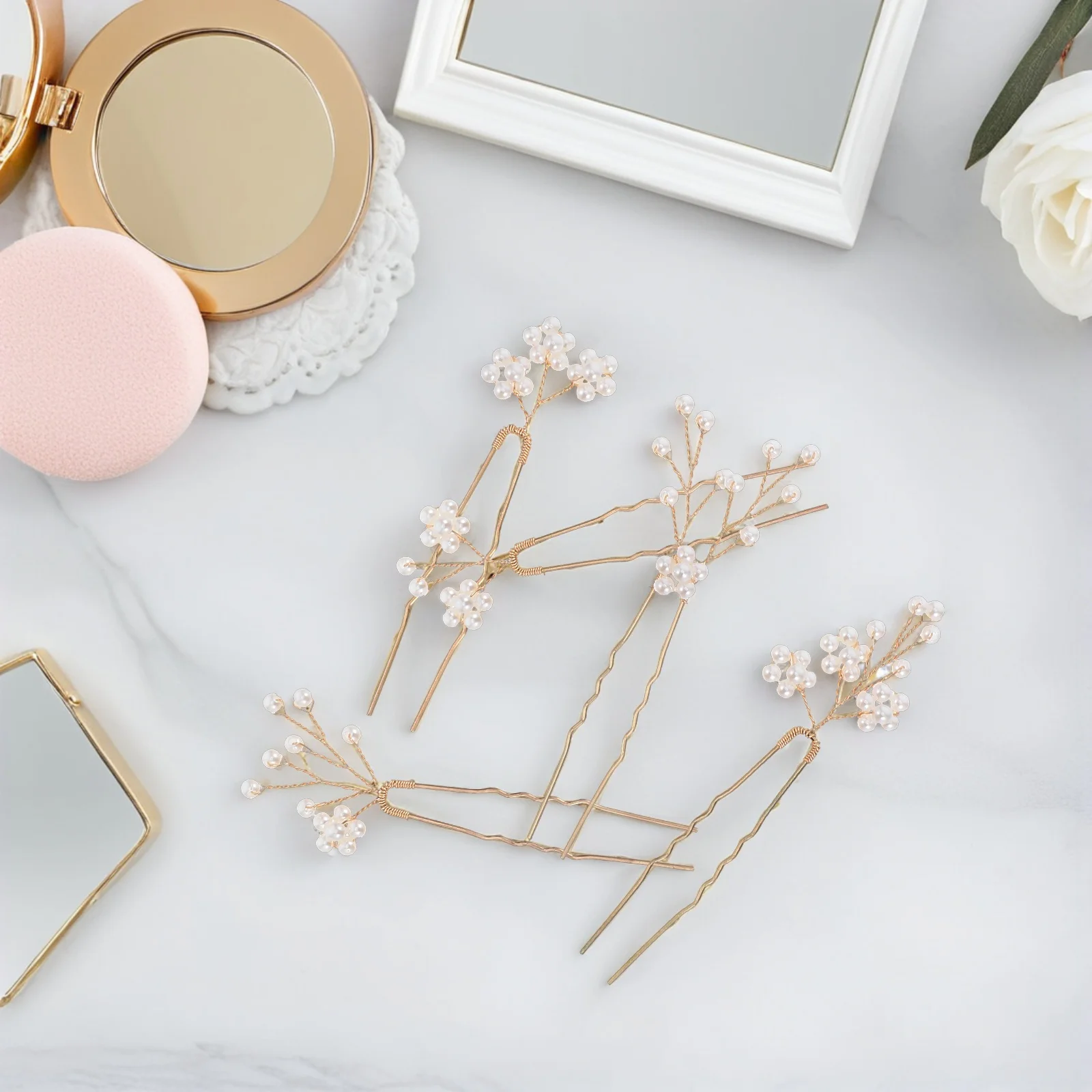 

5Pcs Pearls Hair Fork Bridal Accessories Wedding Headpiece Exquisite Design Comfortable Wear Smooth Edges Long Lasting Luster