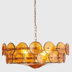 French Retro Design Colored Crystal Living Room Pendant Lamp 2024 New Minimalist Bedroom Dining Room LED Decorative Pendant Lamp
