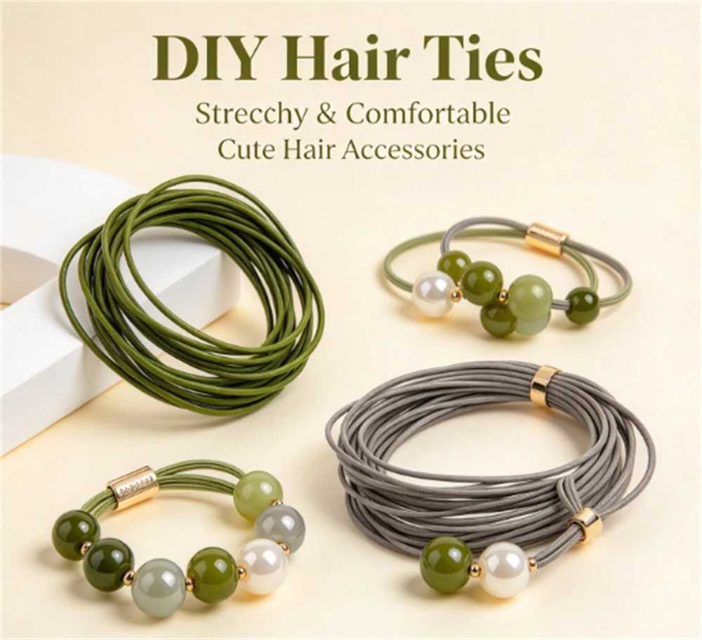 5m Green 1mm High-Quality Round Elastic Band Elastic Thread DIY Bracelet Findings Rope String For Jewelry Making Accessories