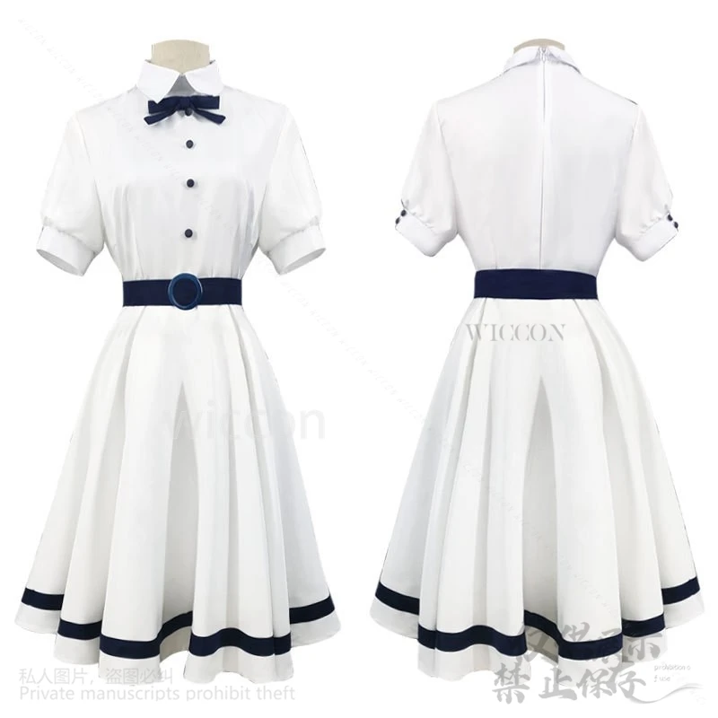 أنيمي Takt op.Destiny Cos Unmei Cosette زي Kawaii لطيف فستان أبيض أحمر عقال شعر مستعار مجموعة للفتيات امرأة كوميدية مخصصة
