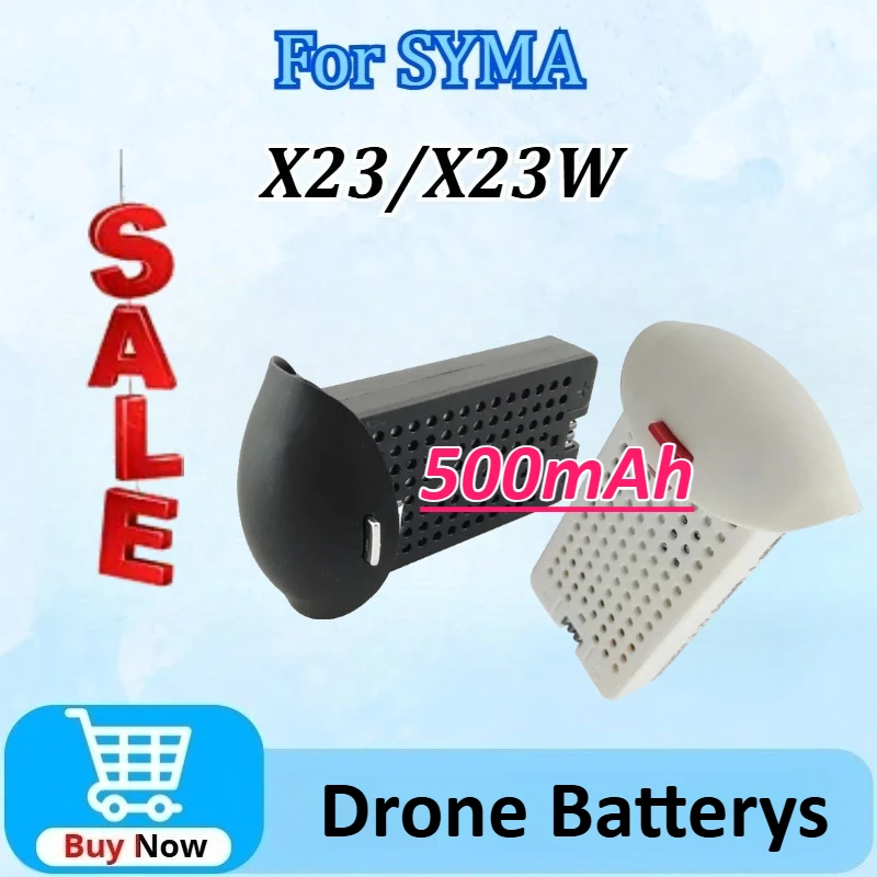 

New 3.7V 500mAh Rechargeable Drone Battery for SYMA X23/X23W Accessories for RC Aircraft Spare Parts Battery Black / White