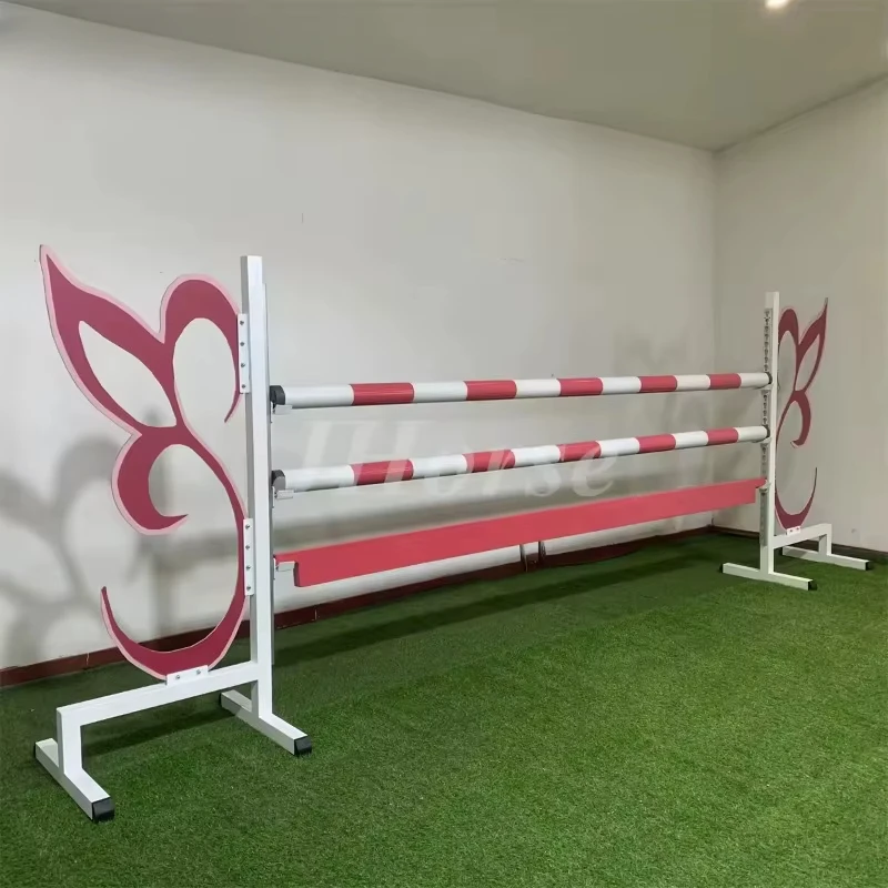 مصنع المبيعات الساخنة أعلى جودة اثنين شريط معدني القفز الحصان الأزرق والأبيض مع أجنحة ملونة