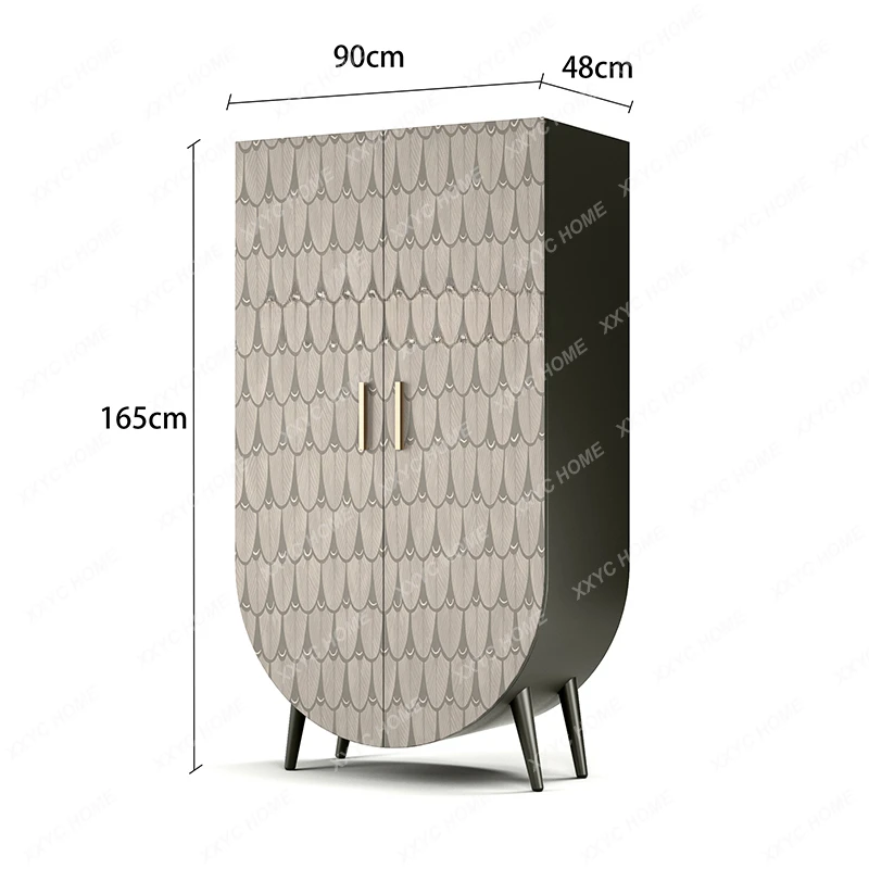 

XL French Style Vintage Engraving Pattern Wardrobe Cabinet Installation-Free All-in-One Cabinet