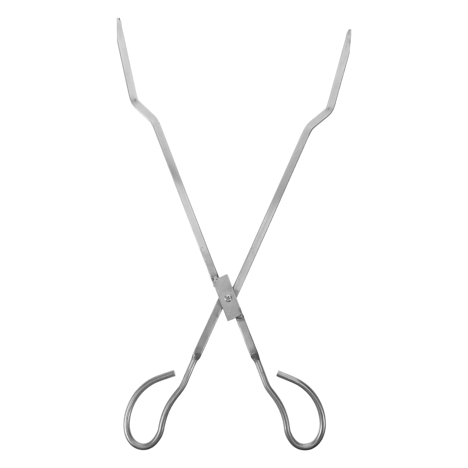 Stainless Steel Fireplace Tongs Heavy Duty Campfire Log Grabber for Fire Pit Bbq Charcoal Pickup Wood Stove Camping Firewood