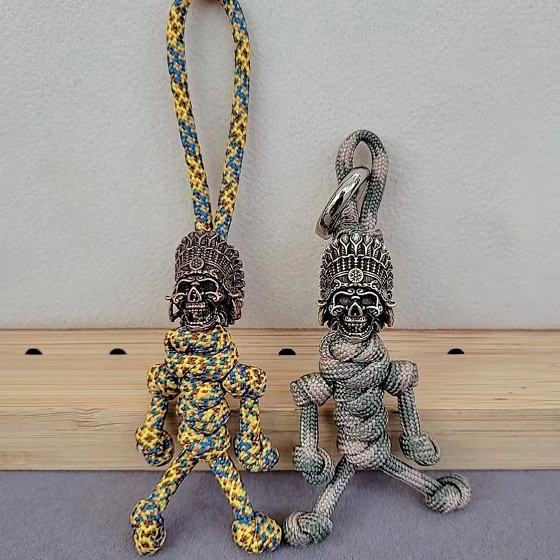 Paracord Beads For Jewelry Making Supplies Brass African Tribal Chief Pharaoh Skull Spacer Bead DIY Bracelets Gifts Accessories