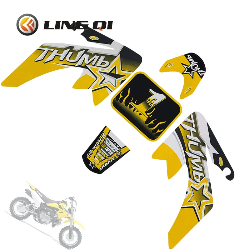 LINGQI RACING Applique adesivi per auto sono adatti per CRF50 Small Eagle moto colore brillante molti stili possono essere abbinati liberamente