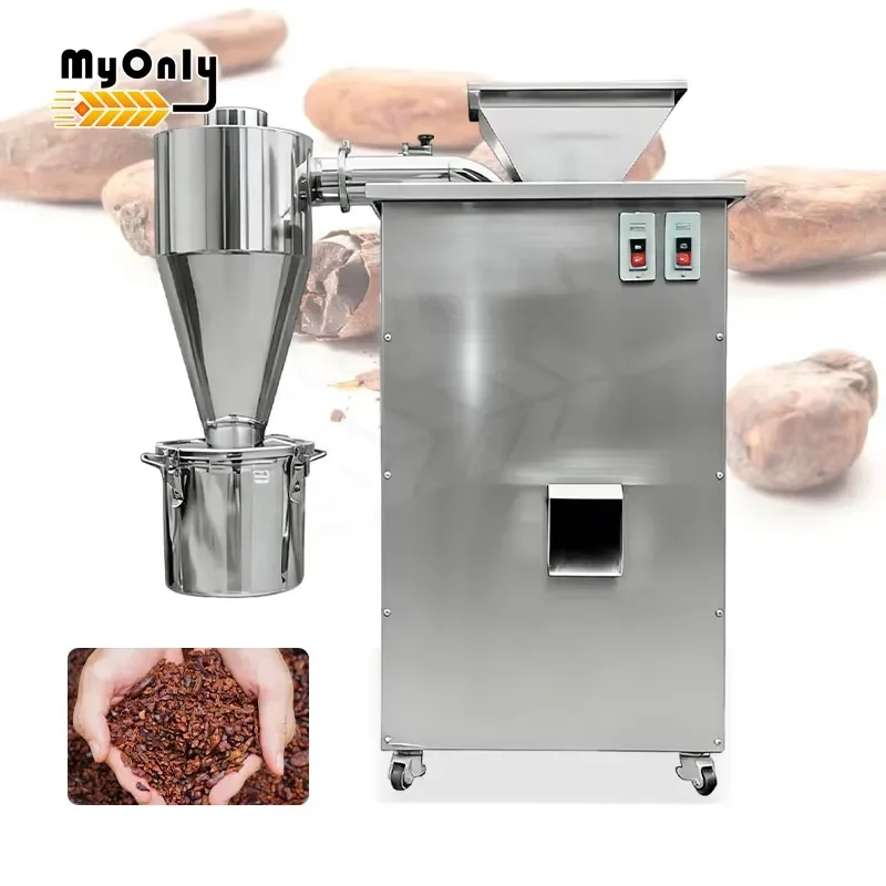 2026Hot MY Cacao Nibs Sheller Machine Dehull Di Cacao Del Chicco Cocoa Husk Decorticator Cracker and Winnower