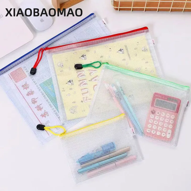 Imagem -02 - Bolsa de Arquivo Plástico Transparente Impermeável Bolso de Arquivo Pasta Zíper para Escola b4 a4 b5 a5 a6 10 Pcs