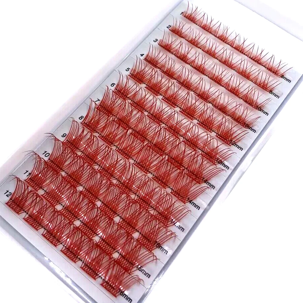 Mischfarbige russische Volumen-Wimpernsegmente, natürliche Wimpern, DIY-Cluster-Wimpern, Segmentwimpern, gemischte Größen, Regenbogen-Wimpern – Detail 4