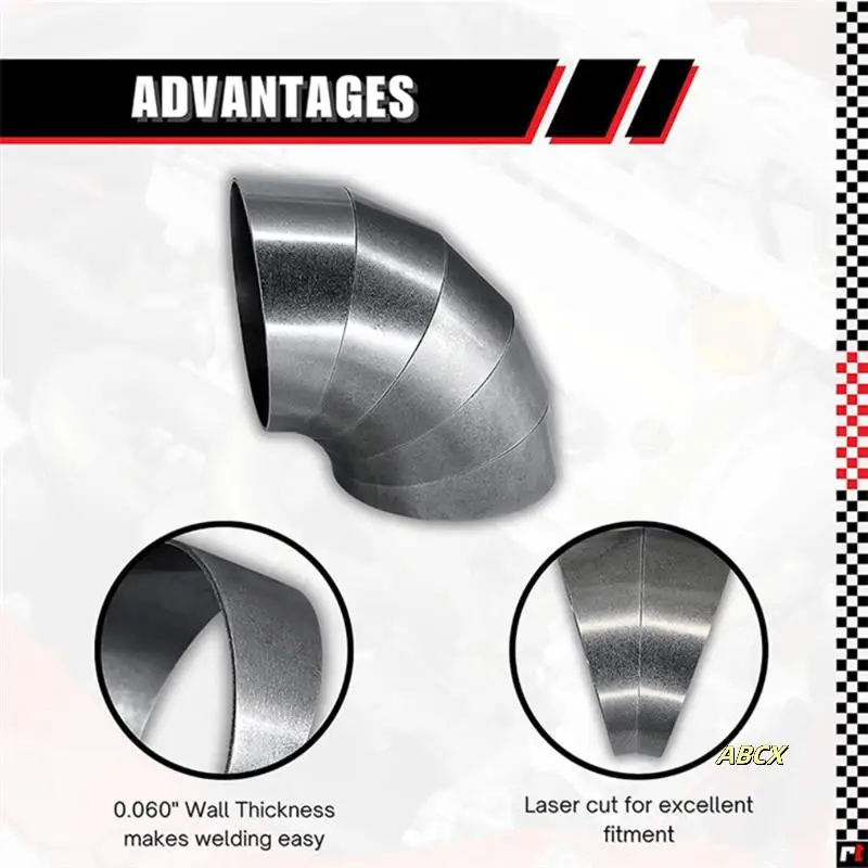 

90 Degree Stainless Steel Tight Radius Pie Cuts (Not Welded) - Lasercut & Deburred For Custom Exhaust (5Pcs)
