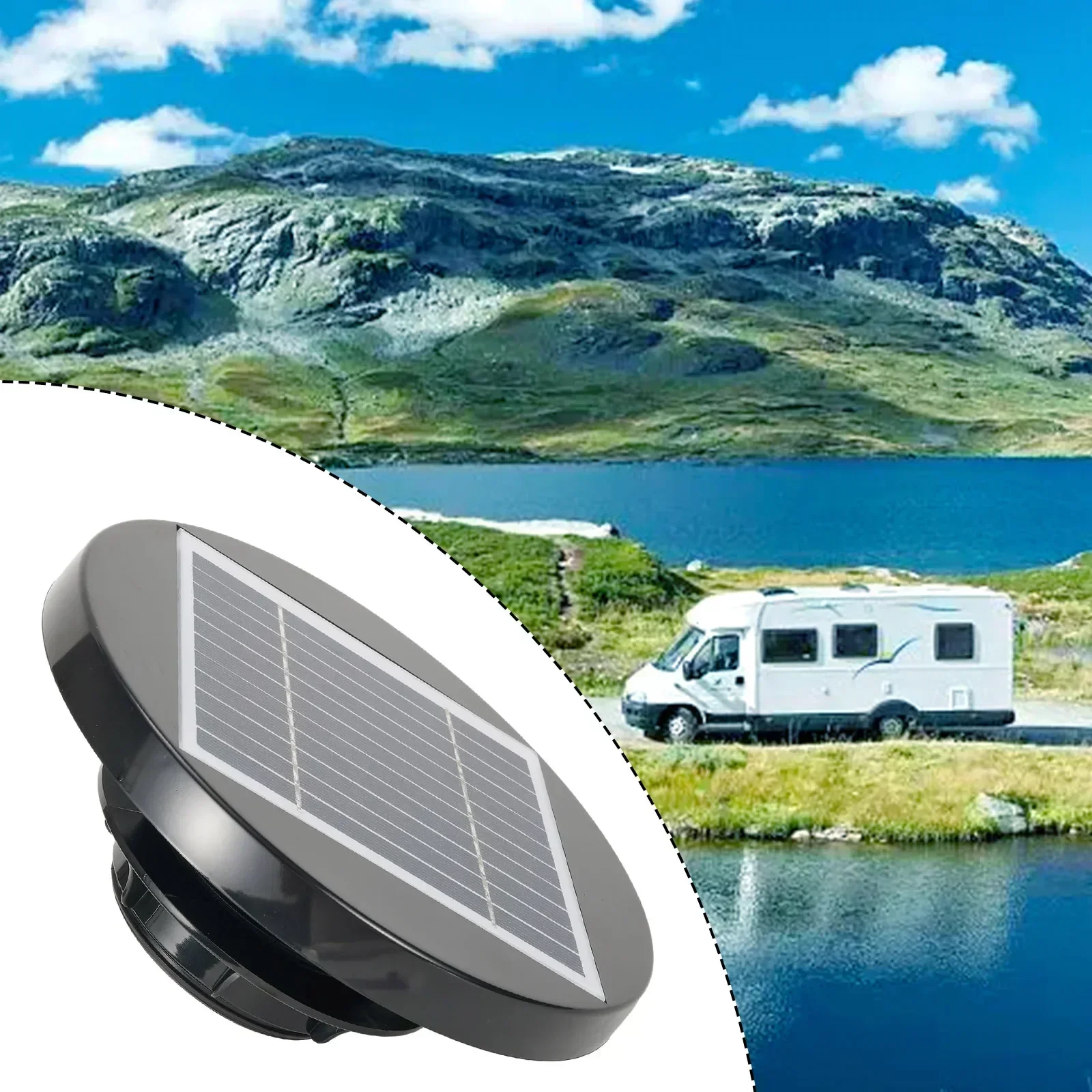 1pc Solar Powered Roof Fan Ventilator Loft Vent For Boat RV Greenhouse Shed Caravan Replacement Accessories 5V 2W 33 CFM