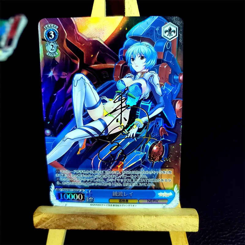 Neon Genesis Evangelion Anime Characters Ayanami Rei DIY Homemade Bronzing Game Toys Christmas Birthday Gift Collection Card