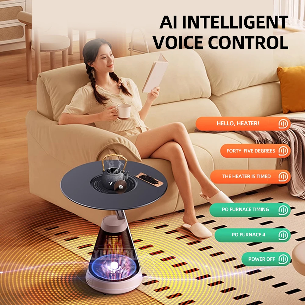 Aquecedor elétrico multifuncional, fogão circundante para fazer chá, aquecedor portátil para sala, economia de energia doméstica