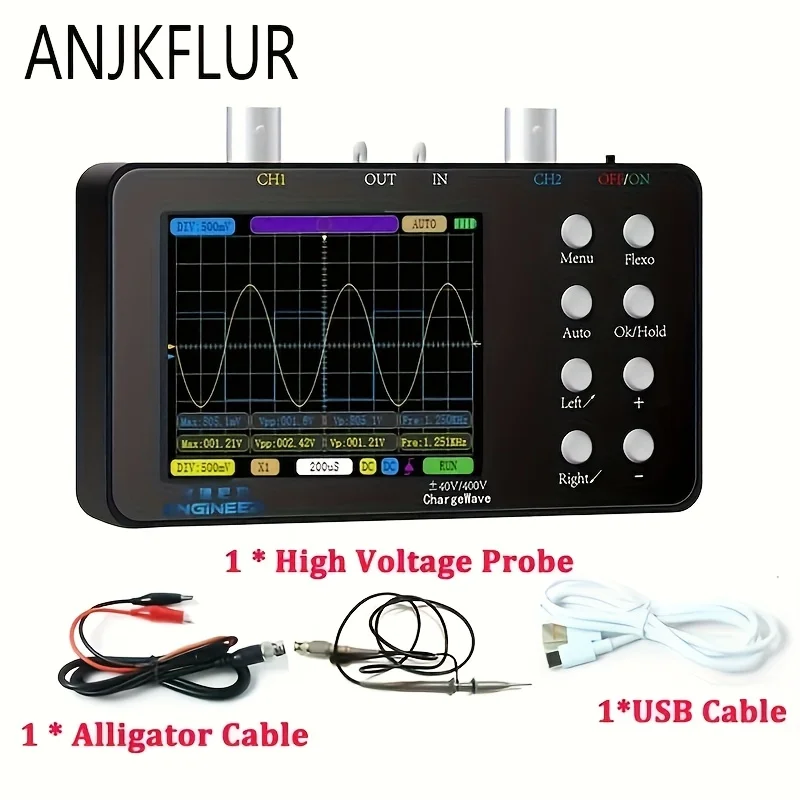 1 قطعة راسم الذبذبات الرقمي ثنائي القناة ، محمول مع عرض النطاق الترددي التناظري 10 متر ، معدل أخذ العينات 50 متر 6A الموجي الحالي #2