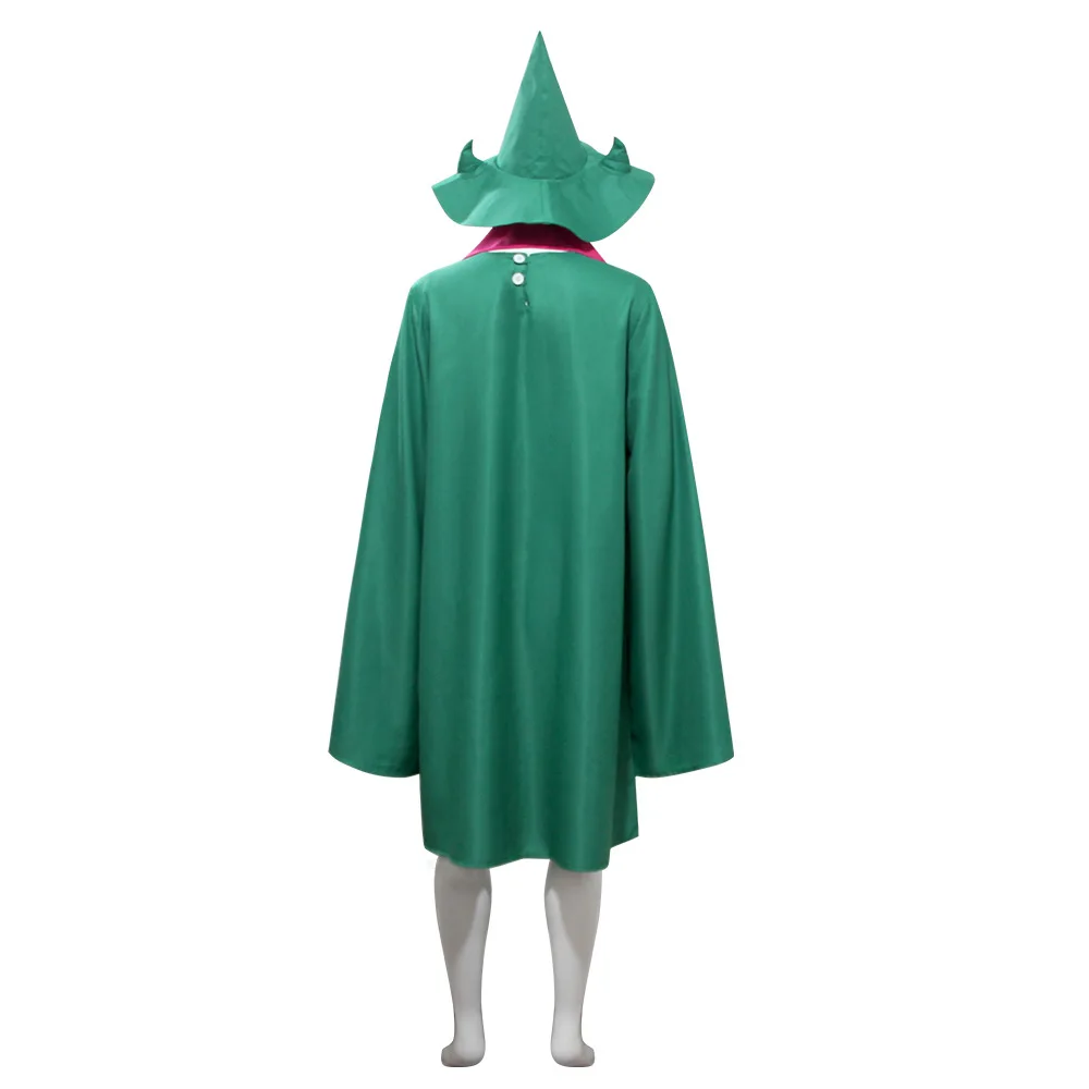 Halloween Deltarune Prince Ralsei Full Cosplay Set Wigs Ears Glasses Horn Wizard Hat Pointed Tip Outfit Green Robe 58mm Badge