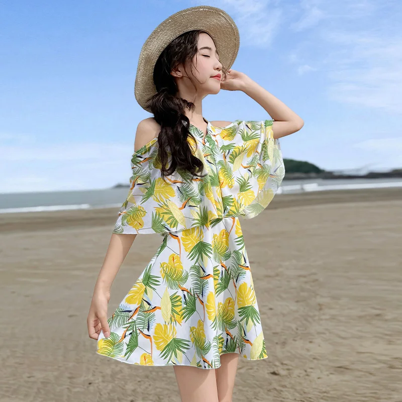 Kids Summer Swim Beach Dress for Girls Hanging Neck Swimwear Cool One-Piece Vacation Wear Swimsuit Child Casual Holiday Outfit