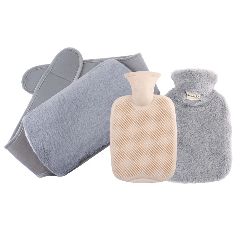 1/2/3pcs Plush Long Waist Protection Water-filled Hot Water Bottle Warm Belly Perfusion Water PVC Irrigation Warm Water Bag