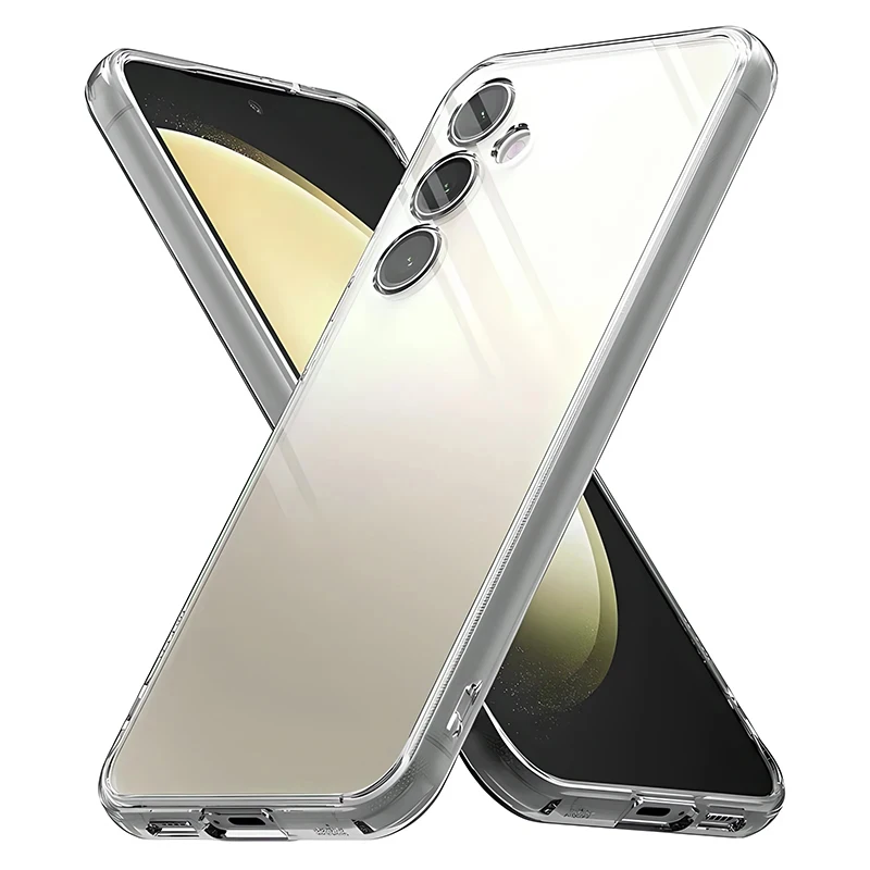 Силиконовый прозрачный чехол с полной камерой для Samsung Galaxy S24 S23 S22 S21 S20 FE Plus + Ultra A04 A14 A24 A34 A54 A05 A15 A25 A35 A55