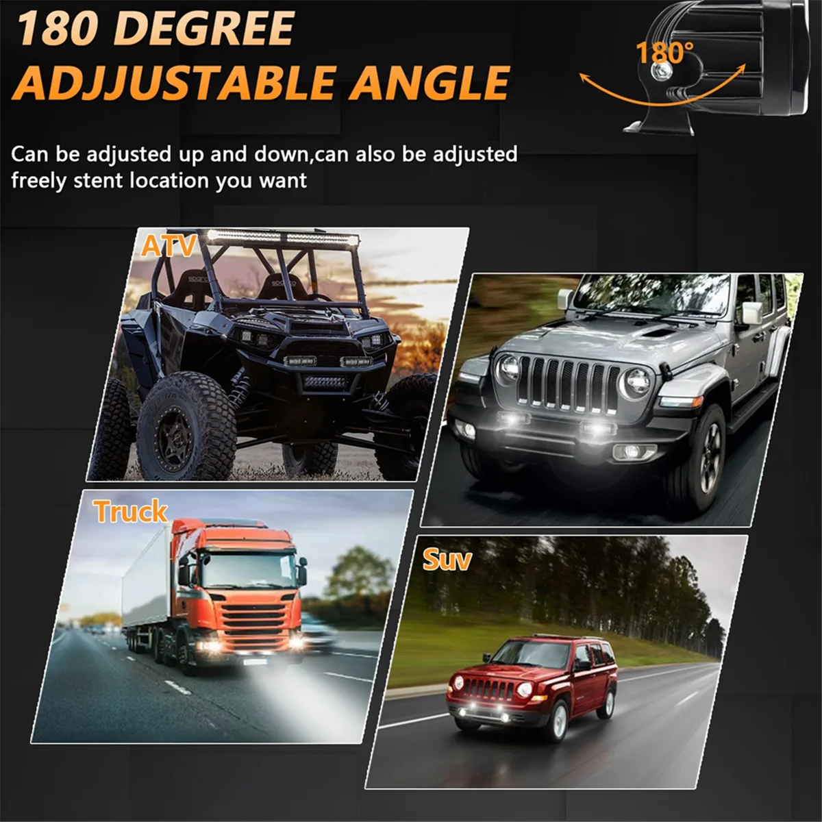 

Фонари головного света для внедорожников, внедорожников, грузовиков, кроссоверов, квадроциклов, лодок, мотоциклов, белые, 2 шт., 6 дюймов