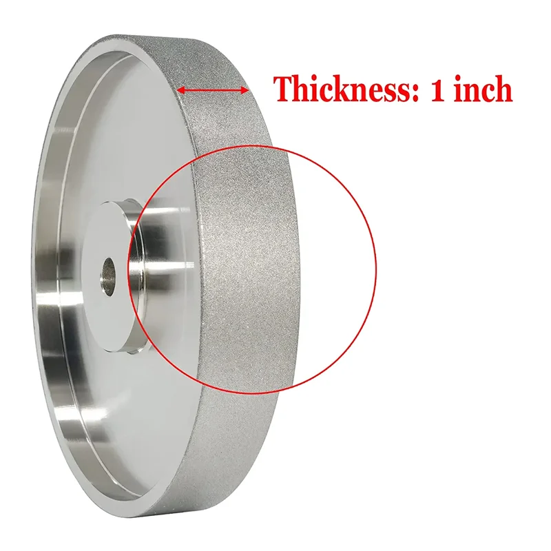 CBN Grinding Wheel, 6Inch Dia x 1Inch Wide, with 1/2Inch Arbor, Diamond Grinding Wheel for Sharpening HSS, 320 Grit