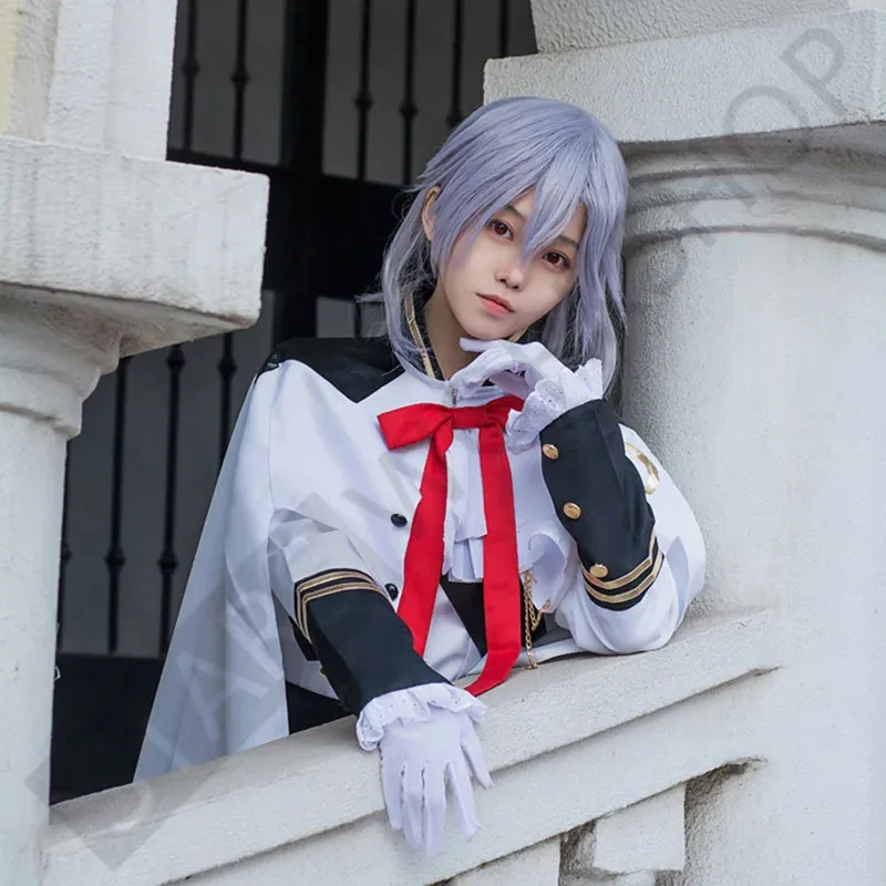 

qq34Anime Owari no Seraph of the end Cosplay Costume Ferid Bathory Uniform Wig Leather Boot Halloween Carnival Party Suit