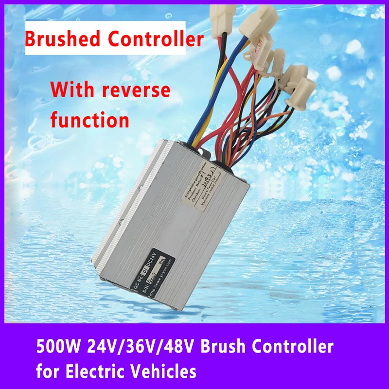 

500W 24V/36V/48V Brush Speed Regulators for Electric Vehicles Wheelchair Electric Vehicle Controller with Reverse Function