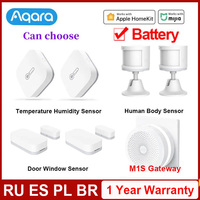 Aqara Door Window Motion Human Body Temperature Humidity Water Smoke Sensor Wireless Switch Smart Home For Mijia Homekit APP