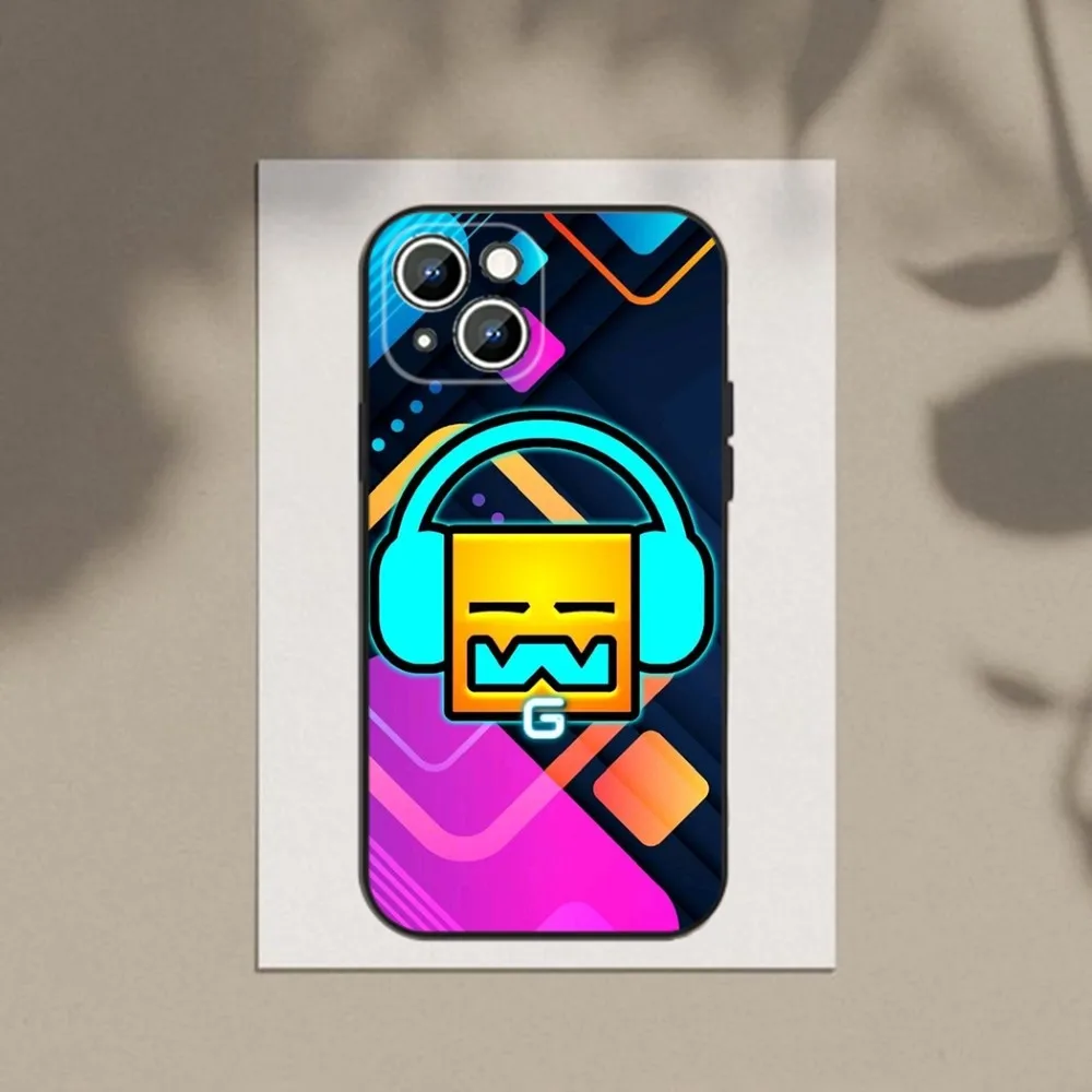 Game G-Geometry-Dash-S Phone Case For Apple iPhone 15,14,13,12,11,XS,XR,X,8,7,Pro,Max,Plus,mini Silicone Black Cover