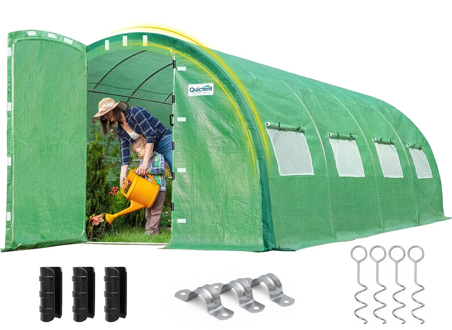 20x10x6.6FT Tunnel Greenhouse for Outdoors with 2 Hinged Doors, Custom