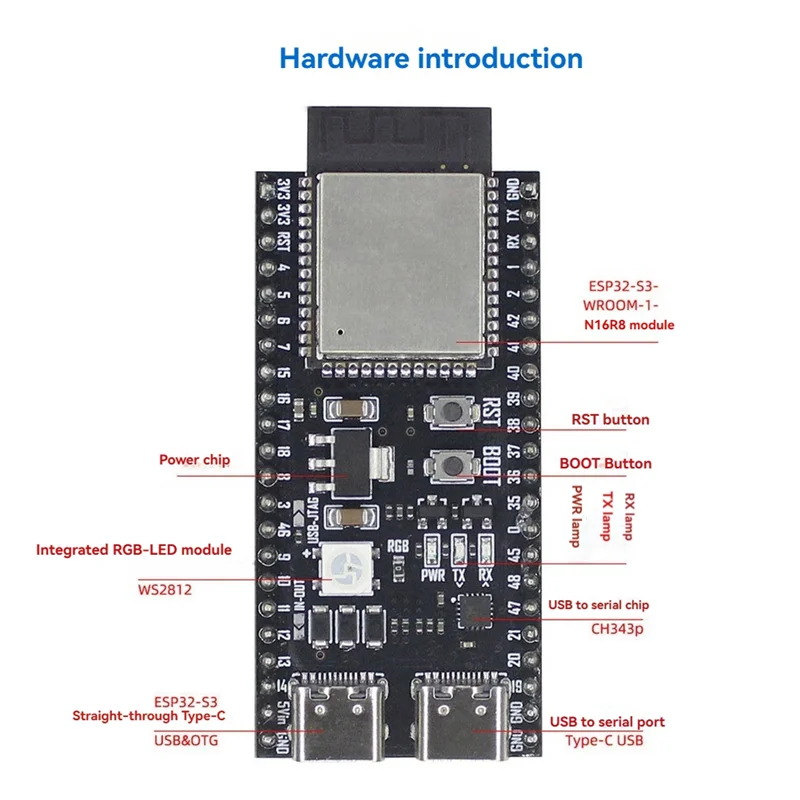 A45F-AI ボイスチャットロボット ESP32-S3 開発ボードブレッドボード 3.5 ミリメートルオーディオキット Deepseek 用学生教育 AI ロボット