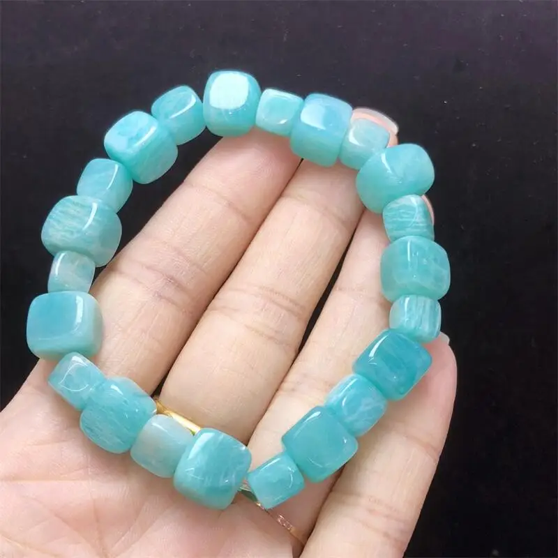 

10 мм натуральный амазонит куб браслет из бисера исцеление Рейки кристалл мужчина женщина фэншуй ювелирные изделия подарок на день рождения 1 шт.
