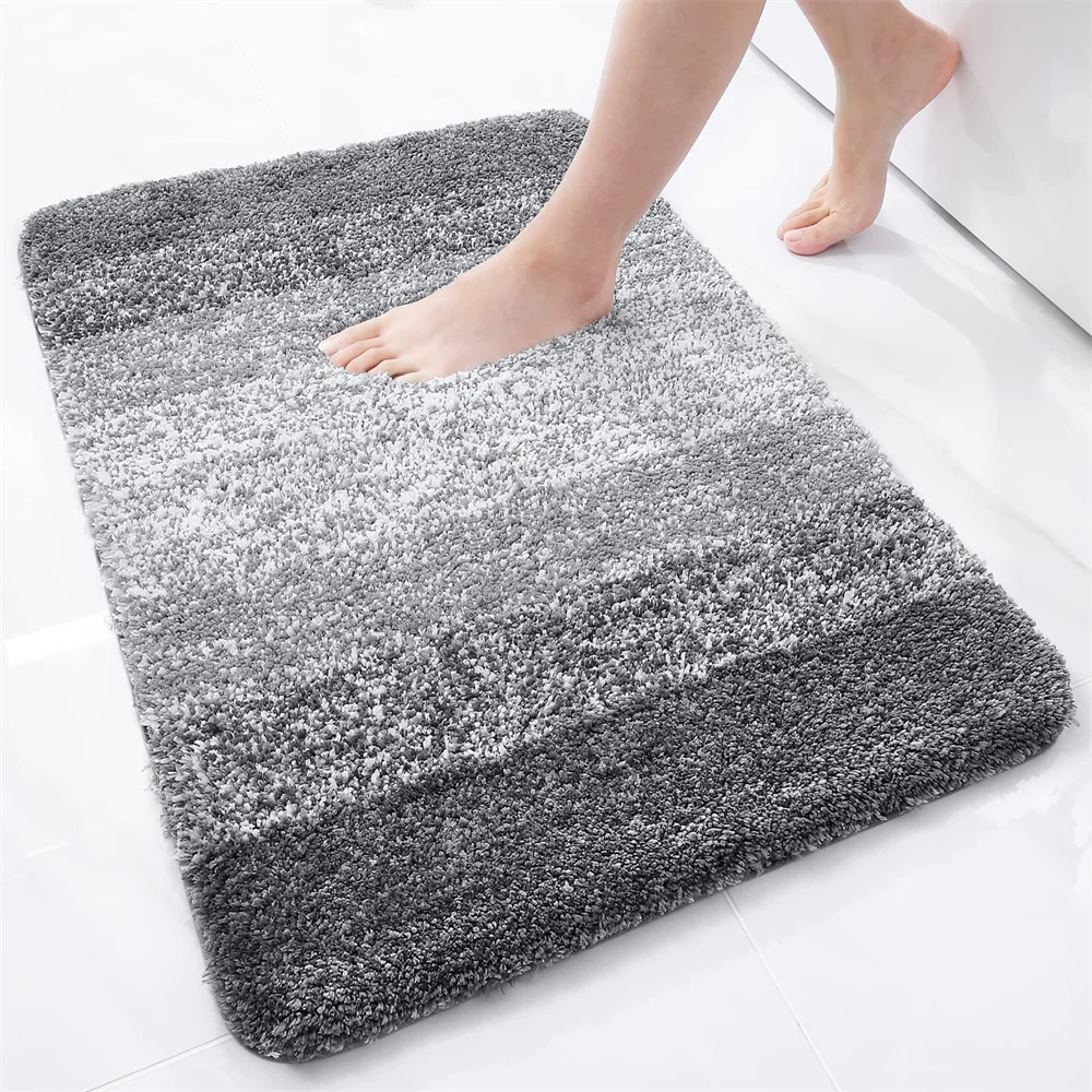 40x60CM Bathroom Rug Soft Foot Mat Absorbent Microfiber Bath Rugs Non-Slip Plush Carpet Wash Dry Bath Mat For Door Floor Shower