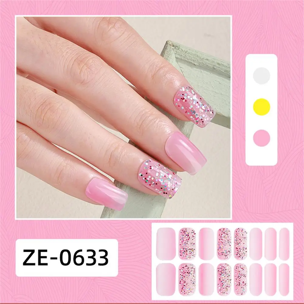Adesivi per unghie con glitter sfumati con fiocchi di neve, involucri per unghie con diamanti luccicanti impermeabili – Decalcomanie per nail art virali