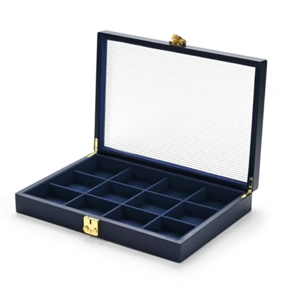 

Blue Leather Jewelry Organizer Jewelry Tray with Lid Jewelry Organizers and Storage for Drawers Bracelet Ring Pendant Holder fo