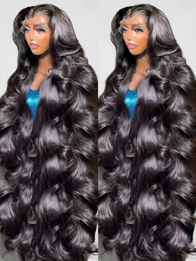 40 50Inch HD Transparent 13x4 13x6 Body Wave Lace Front Wig 360 Full Lace Frontal Human Hair Wig For Women 300 Density Prepluck