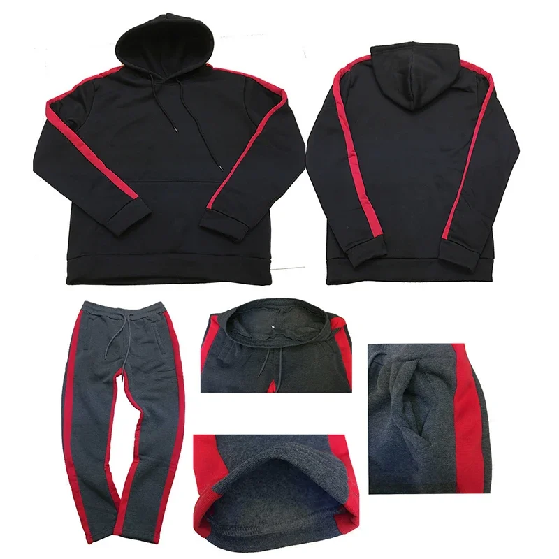 Jogging Mens Tracksuit High Quality Casual Hooded Sweatshirt Suit Fitness Sports Training Clothing Comfortable Sweatpants Set