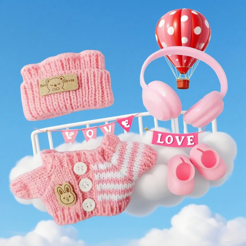 

17cm labubu clothes outfit Plush doll clothes Macaron Cute Clothing DIY Kid Gift Dog Clothes Hair accessories v1 v2 clothes