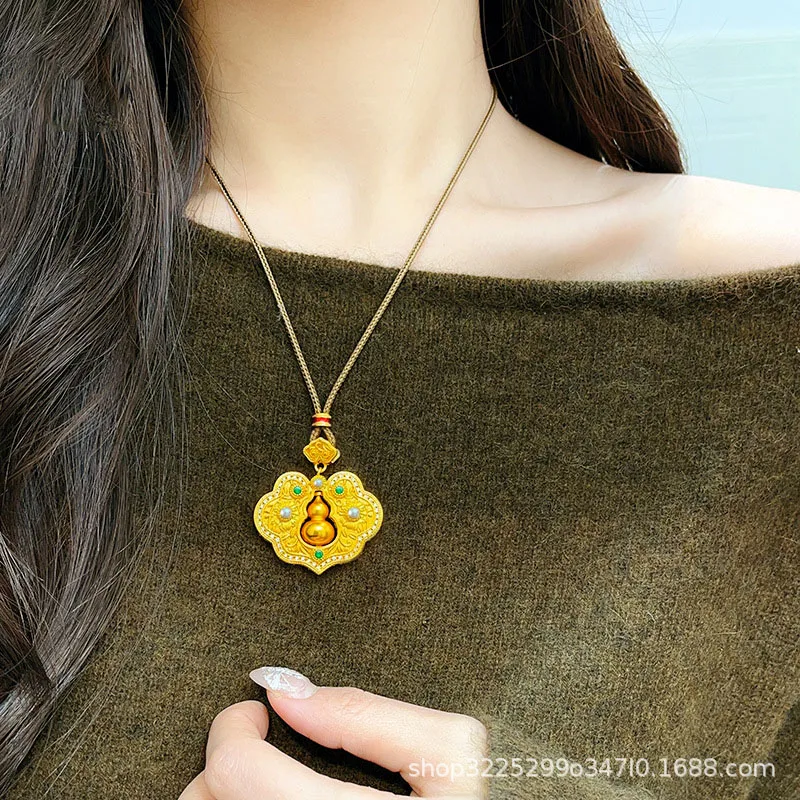 

Филигранное благоприятное облако, подвеска из тыквы Ruyi, вращающаяся подвеска Fulu в стиле ретро, отправка подруге