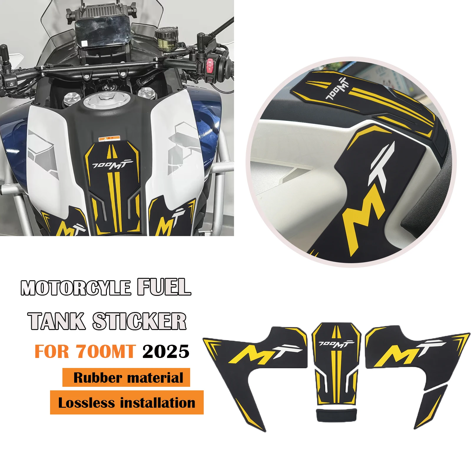 

Наклейки на топливный бак, накладки на топливный бак мотоцикла, тяговые накладки на топливный бак, противоскользящая боковая наклейка на топливный бак для CFMOTO 700MT 2025
