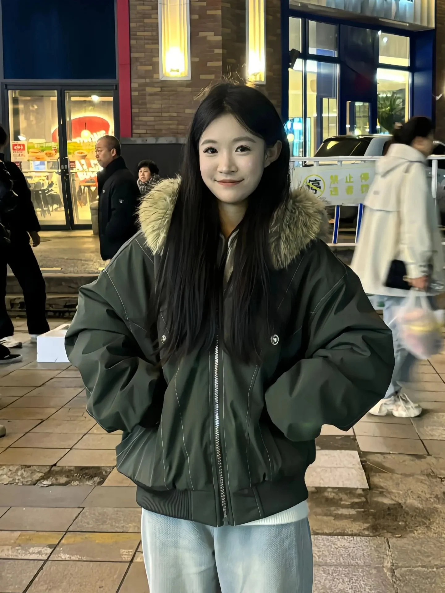 

Lamb Fur Lined Cotton Jaet Men's Winter Warm Thiened Parka Coat Youth ular Loose Fit Long Sve Zipper Closure ...