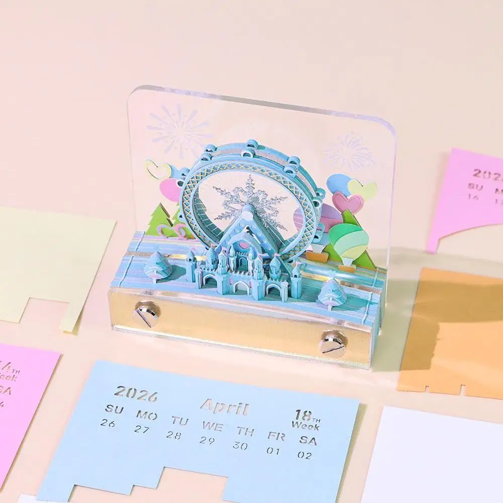 3D Memo Pad Reuzenrad Papier Sculptuur Kalender Scheurbaar Uurwerk Sticky Notes Voor Werk Schema Planning Organisatie School