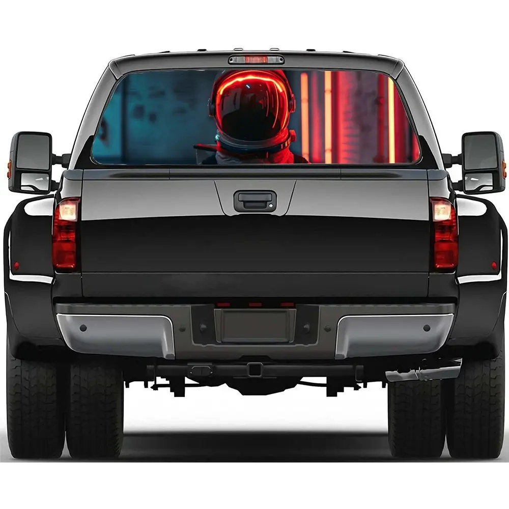 Cyber Space Explorer Car Accessories Rear Windshield Sticker, Truck Window See Through Perforated Window Car Vinyl Wraps Decal D