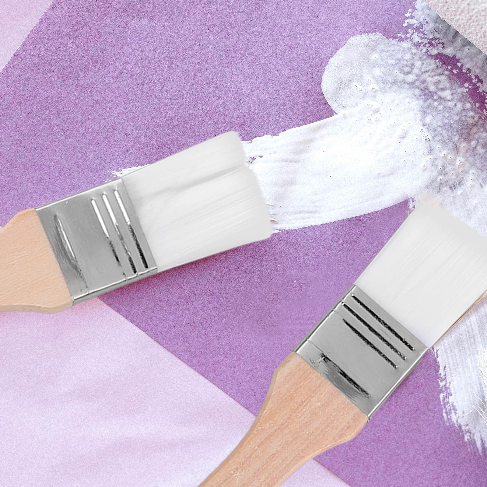 

6pc Paint Brush Set Thick Sturdy Natural Material Durable Absorbent Wood Handle Tidy Hair Chip Brushes Bulk Painting