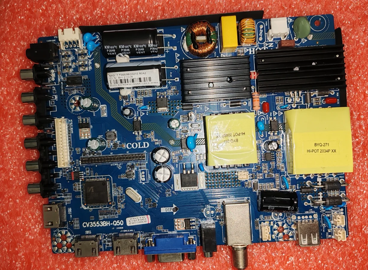 

Free shipping！ cv3553bh-q50 BH-201028 Three in one LED TV motherboard tested well 120V --136v 580ma